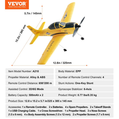Soar High with the VEVOR Remote Control EPP Foam RC Airplane Trainer - Your Ultimate 2.4 GHz Wireless Flight Companion