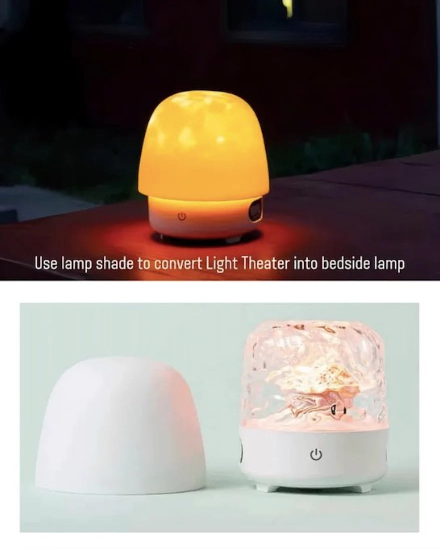 Ambient Light Theatre: All-in-One Ripple Sunset Aurora Projector with Stereo Speakers