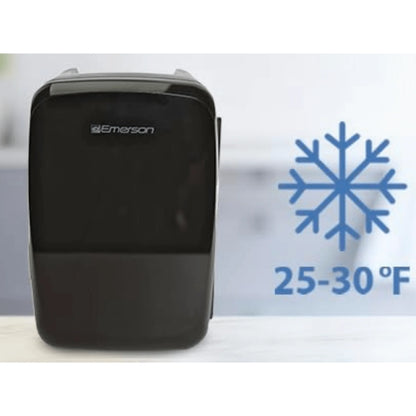 Emerson Compact Mini Fridge - Portable & Quiet with Secure Latch for 6 Cans - Perfect for Snacks & Beverages!