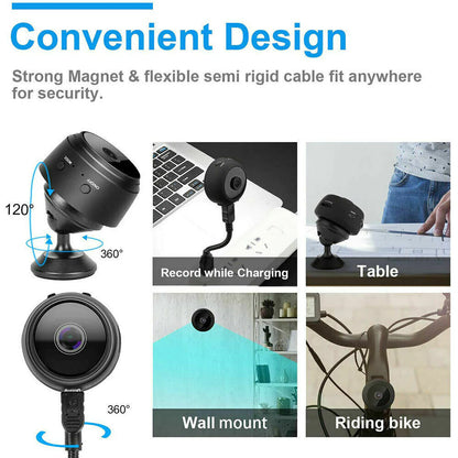 Mini Wireless Hidden Camera with WiFi IP, Home Security DVR, Night Vision, HD 1080P, USB