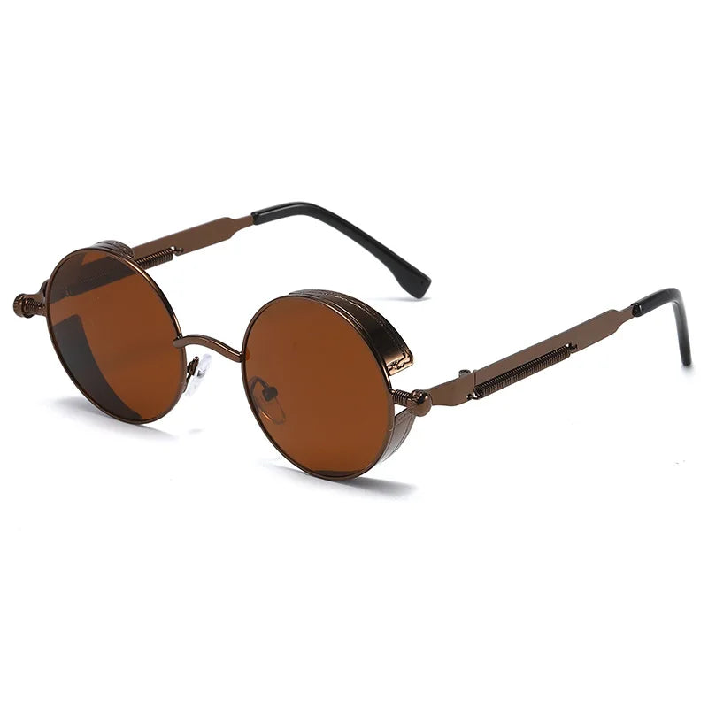 Unleash Your Inner Trendsetter with Our Metal Steampunk-Inspired Round Sunglasses for Men – The Ultimate Retro Fashion Statement!