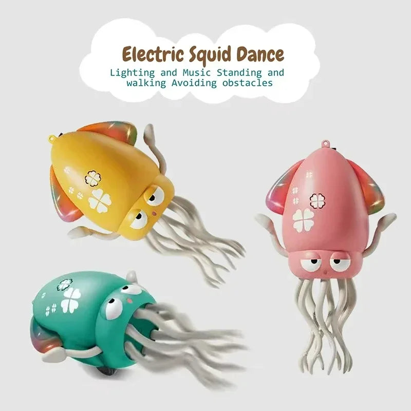 Exciting Electric Dancing Squid Toy with LED Lights, Music, and Smart Obstacle Avoidance for Endless Fun