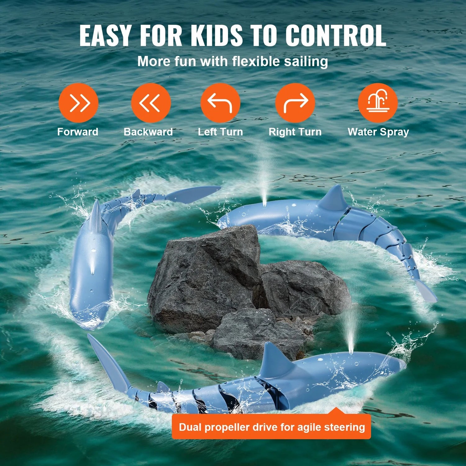 Experience Thrills with the VEVOR High-Speed Remote Control Shark Boat - The Ultimate 2.4 GHz RC Toy for Kids and Adults