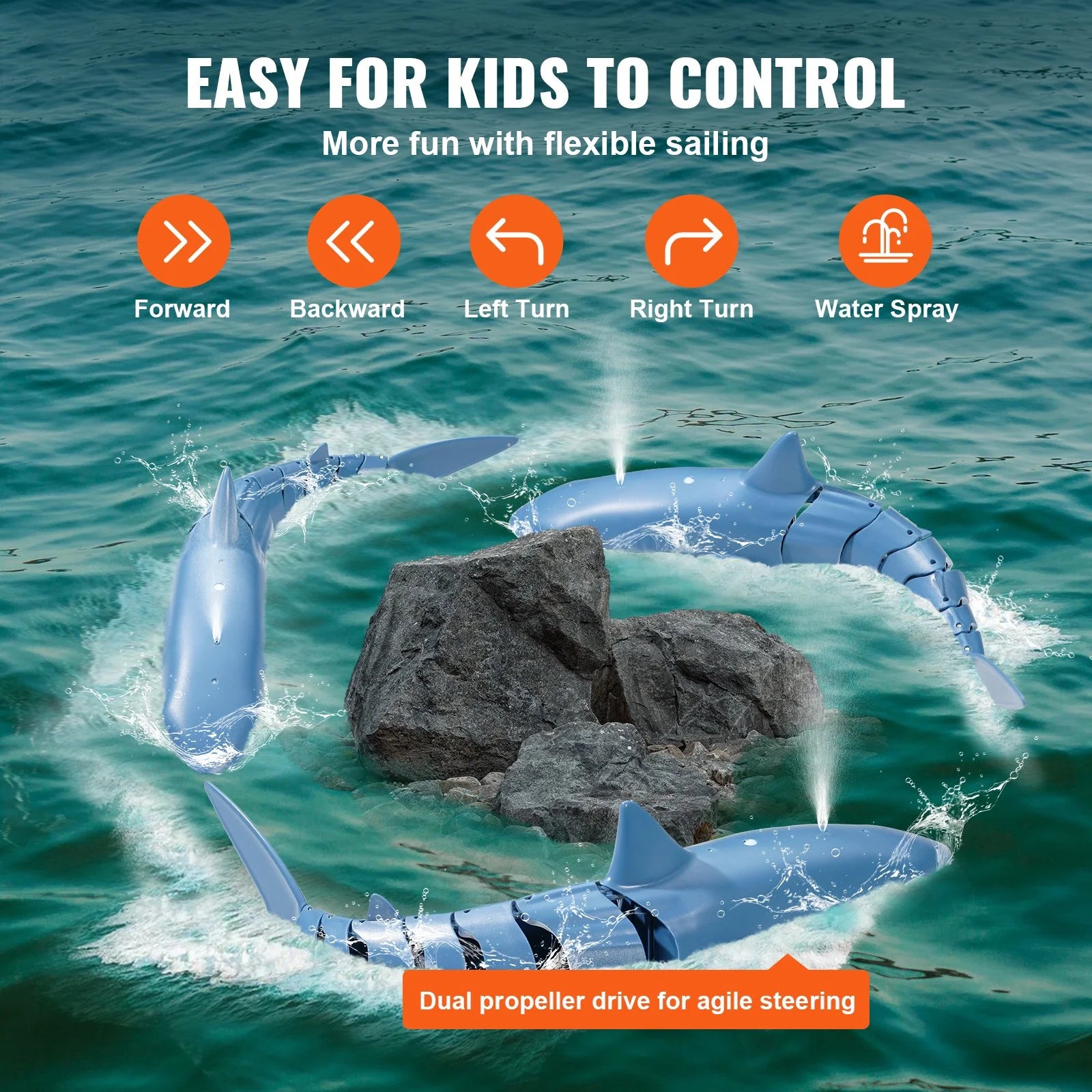 Experience Thrills with the VEVOR High-Speed Remote Control Shark Boat - The Ultimate 2.4 GHz RC Toy for Kids and Adults
