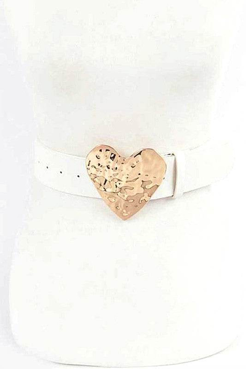 Stylish Plus Size Hammered Heart Buckle Belt for a Flawless Fit