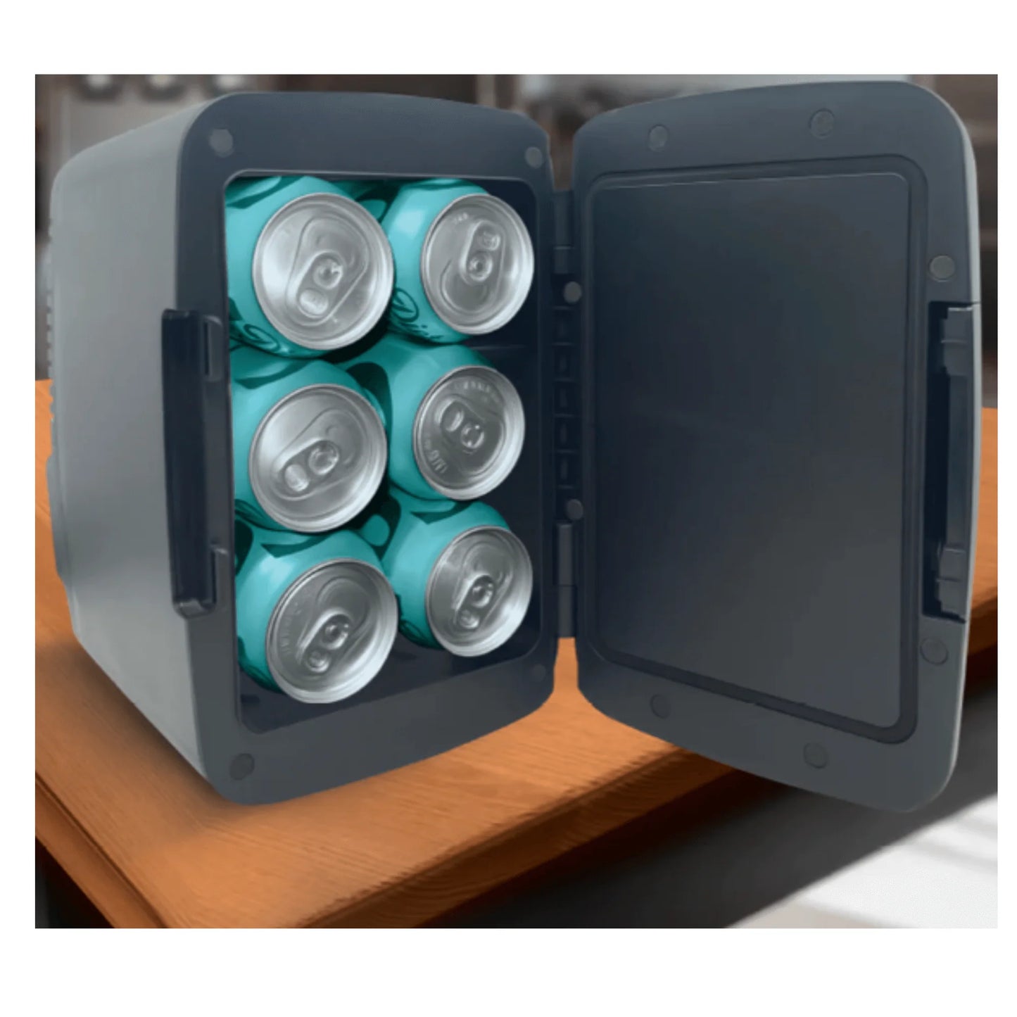 Emerson Compact Mini Fridge - Portable & Quiet with Secure Latch for 6 Cans - Perfect for Snacks & Beverages!