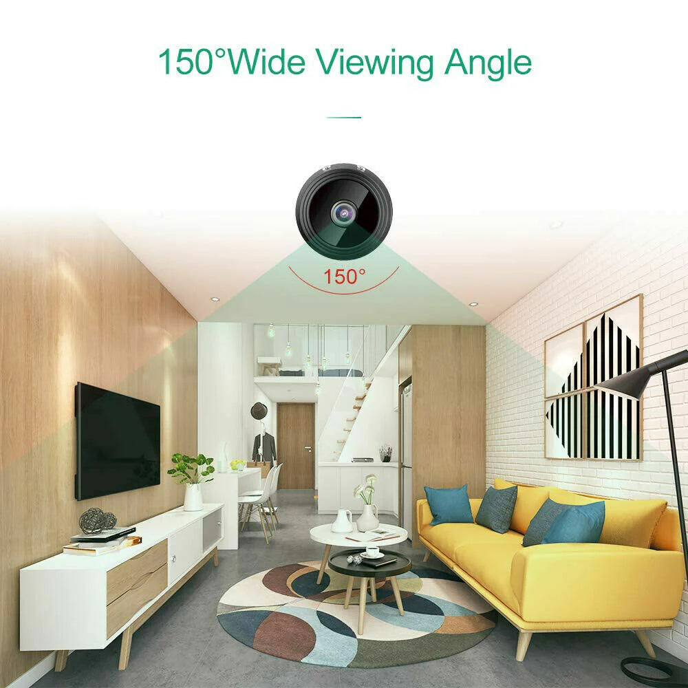 Mini Wireless Hidden Camera with WiFi IP, Home Security DVR, Night Vision, HD 1080P, USB