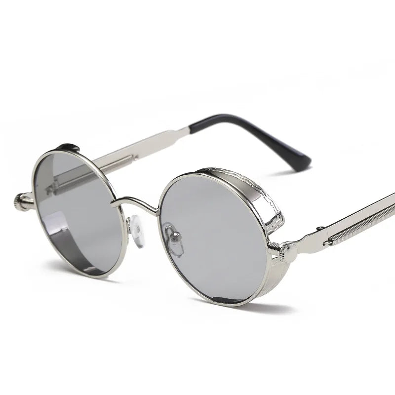 Unleash Your Inner Trendsetter with Our Metal Steampunk-Inspired Round Sunglasses for Men – The Ultimate Retro Fashion Statement!