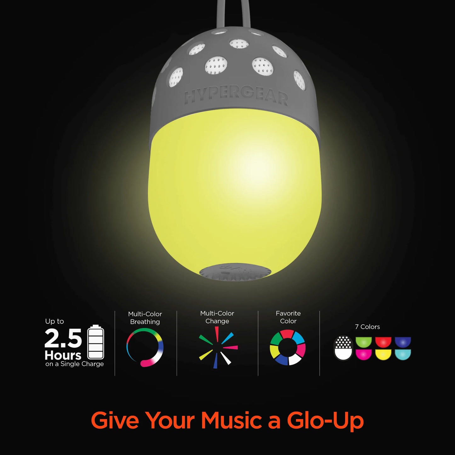Hypergear Go-Glo LED Wireless Speaker with Illuminated Design **Non-Refundable Item**