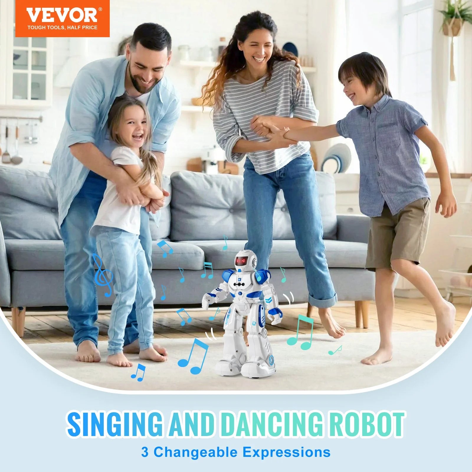 VEVOR Kids RC Robot Toy - Programmable, Dancing & Talking Fun for Ultimate Playtime!