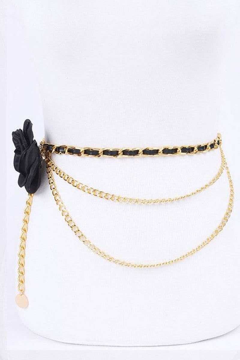 Elevate Your Style with Our Plus Size Satin Floral Iconic Chain Belt - Adjustable and Chic!