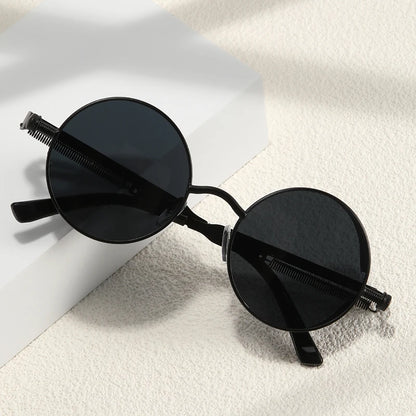 Unleash Your Inner Trendsetter with Our Metal Steampunk-Inspired Round Sunglasses for Men – The Ultimate Retro Fashion Statement!
