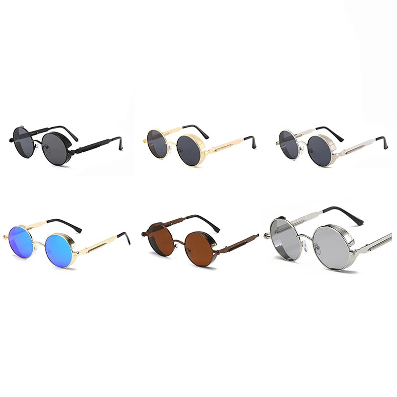 Unleash Your Inner Trendsetter with Our Metal Steampunk-Inspired Round Sunglasses for Men – The Ultimate Retro Fashion Statement!