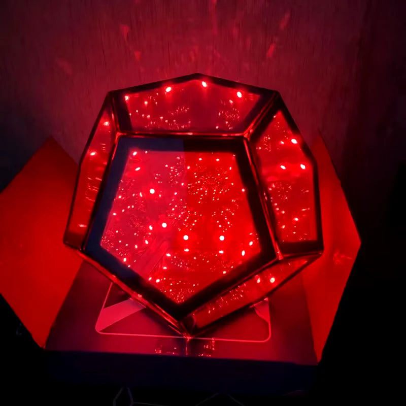 Illuminate Your Space with the 3D Cube Dodecahedron Nightlight - Colorful USB Art Light Perfect for Girls' Birthdays and Christmas Gifts