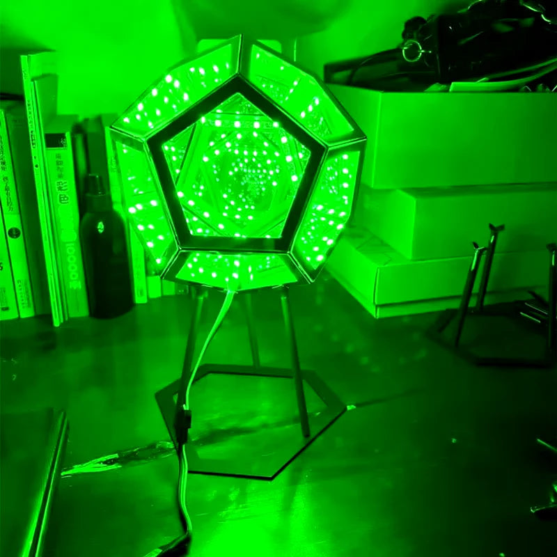 Illuminate Your Space with the 3D Cube Dodecahedron Nightlight - Colorful USB Art Light Perfect for Girls' Birthdays and Christmas Gifts