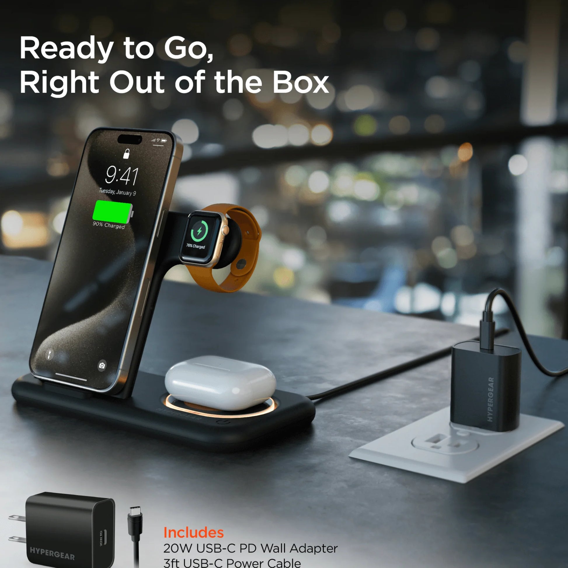 Hypergear 4-in-1 Wireless Charging Station **Non-Refundable Item**