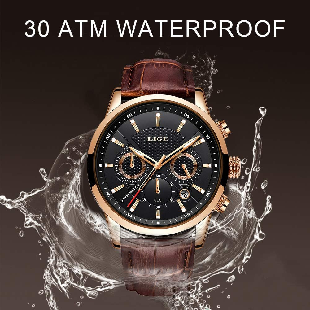 Elevate Your Style with the Ultimate Men's Fashion Quartz Chronograph Wrist Watch - Waterproof Leather Band & Date Function