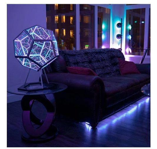 Illuminate Your Space with the 3D Cube Dodecahedron Nightlight - Colorful USB Art Light Perfect for Girls' Birthdays and Christmas Gifts