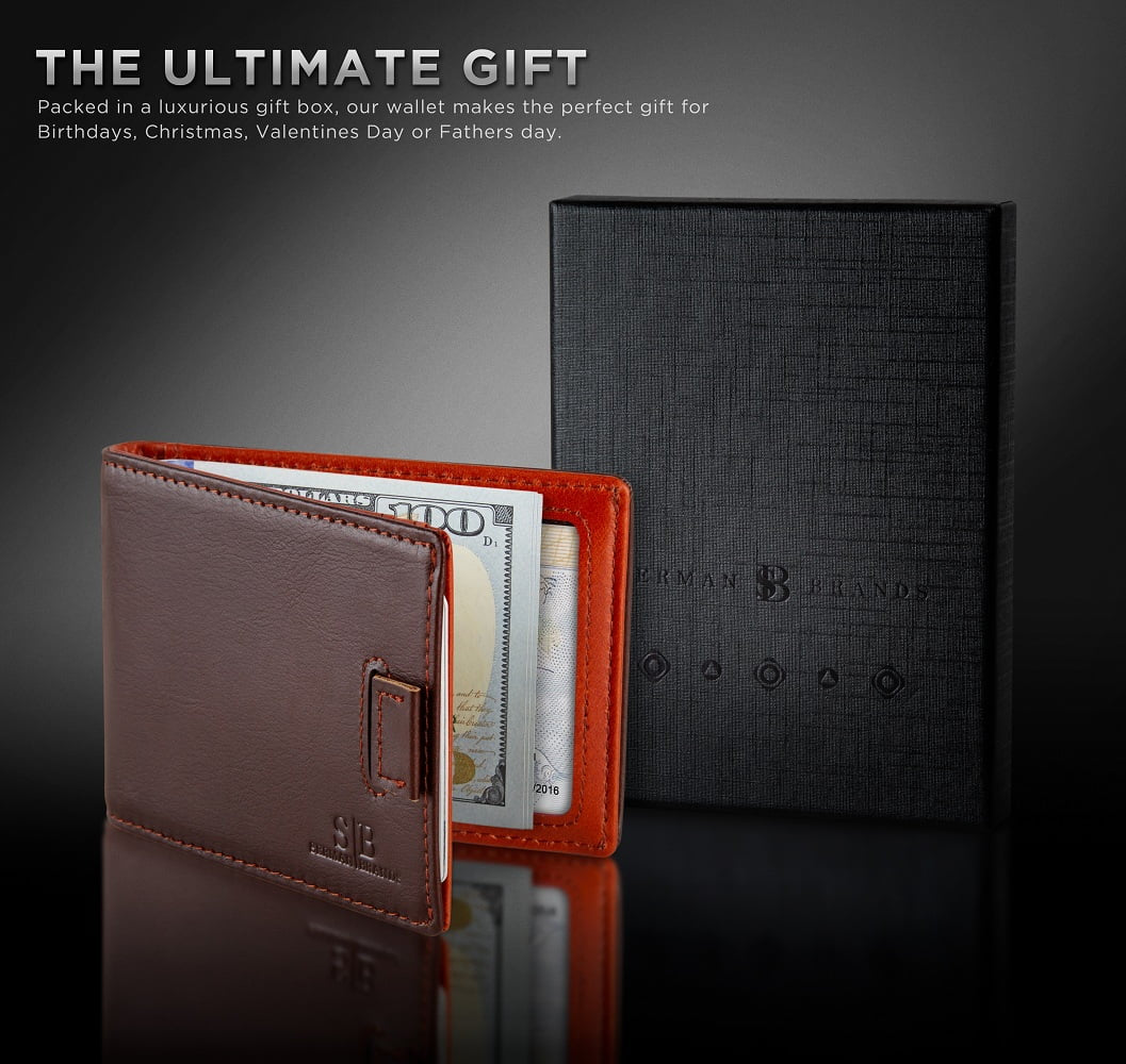 Elevate Your Style with the Slim Leather Bifold Wallet Featuring RFID Protection & Money Clip - Unmatched Elegance in Melted Chocolate for the Modern Man