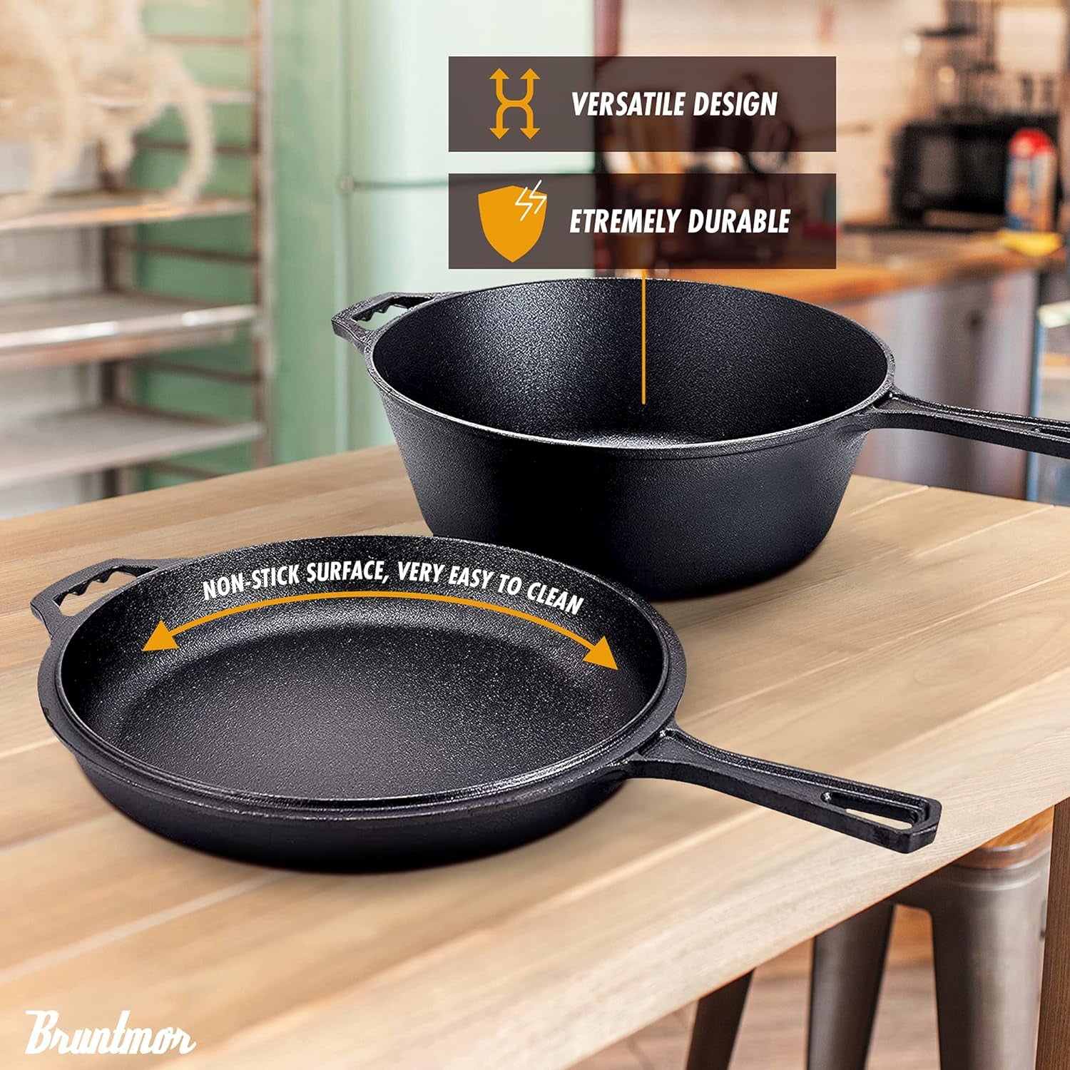 Experience Culinary Excellence with Our 3 Quart Pre-Seasoned Cast Iron Dutch Oven and Skillet Bundle - The Essential Cookware for Every Home Chef!